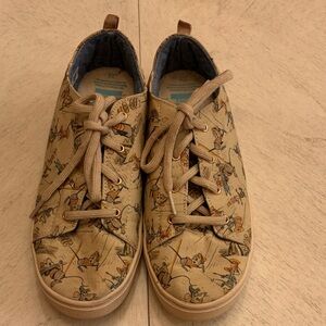 Like New Toms Cinderella Gus and Jaq Mice Sewing Sneakers